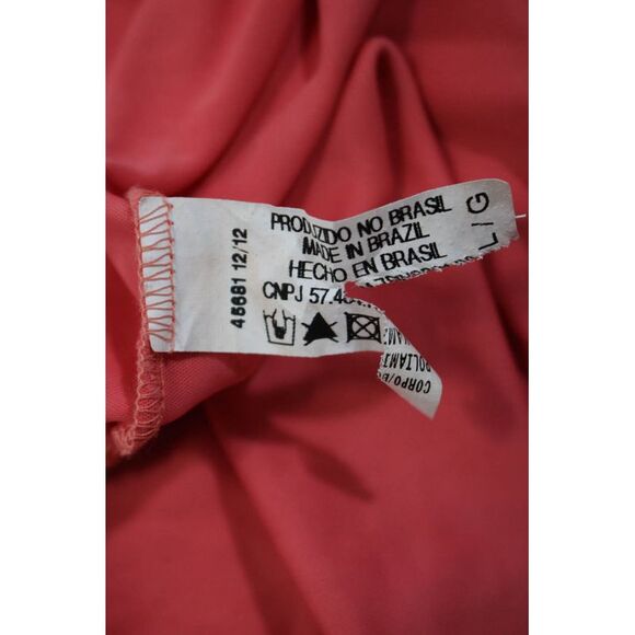 Cia Maritima Womens O Ring Racerback Cowl Neck Sheath Dress Coral Pink Large - Picture 6 of 6